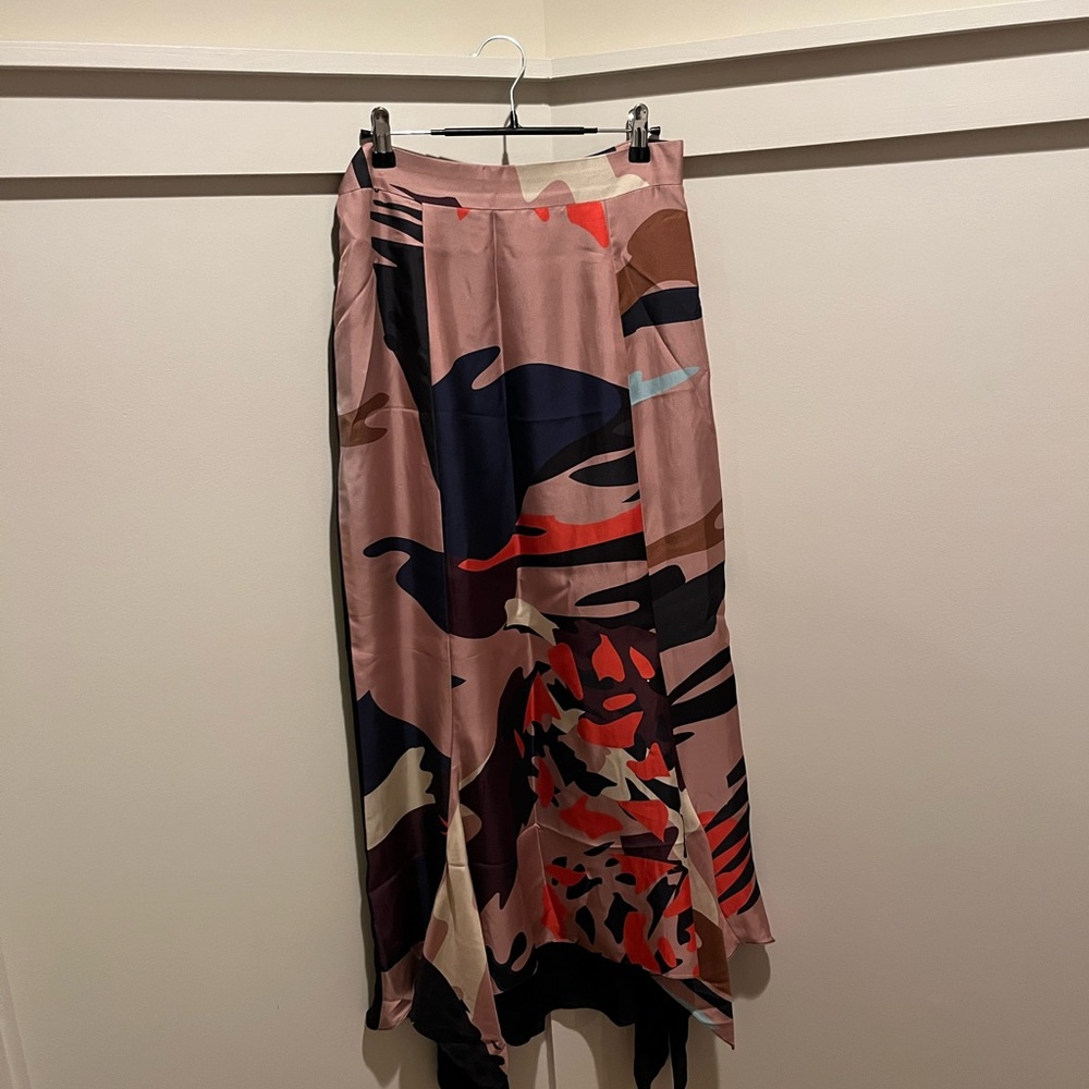 Pink Silk Midi Skirt size 6 Designer Juan Carlos Obando